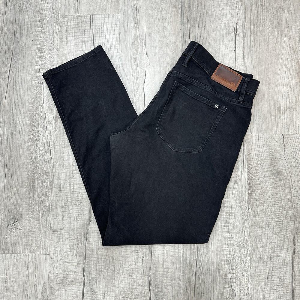 Travis Mathew Legacy Jeans Men’s 36x33 Black Denim Golf Featherweight 5-Pocket